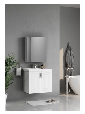 Esranın Dünyası 65 cm Beyaz Banyo Dolabı, Şık ve Kullanışlı