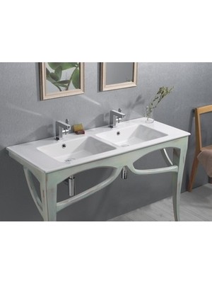 Esranın Dünyası Çift Hazneli Etajerli Lavabo, 121 cm ve Fonksiyonel