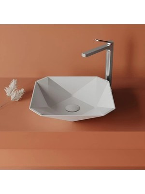 Esranın Dünyası Elmas Beyaz Deliksiz 40 cm Lavabo ile Estetik