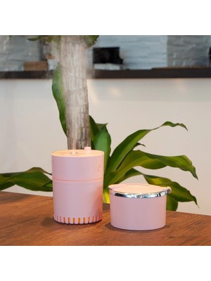 Eco Lounge Lattice Ortam Nemlendirme ve Dezenfektan Buhar Makinesi (Pembe) USB