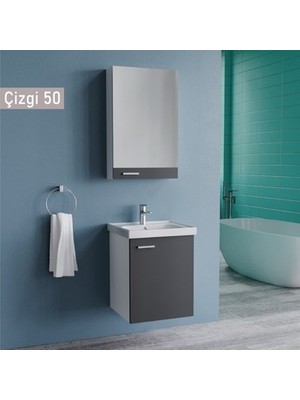 Esranın Dünyası 50 cm Antrasit Gri Banyo Aksesuarı, Modern Stil