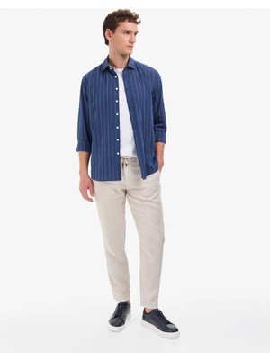 Pierre Cardin Erkek Bej Carrot Fit %100 Keten Kanvas Pantolon 50320846-VR011
