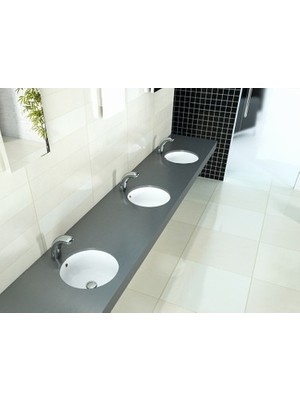 Esranın Dünyası Tezgahaltı 38 cm Turkuaz Seramik Lavabo Şık ve Kullanışlı