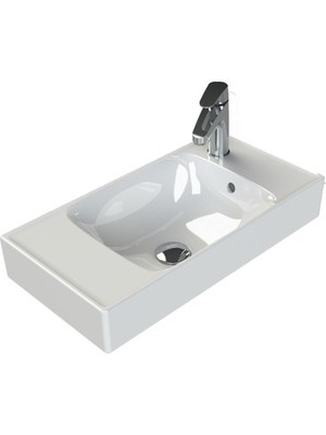 Esranın Dünyası Sağ Delikli 60X30 cm Turkuaz Seramik Lavabo Modern Tasarım