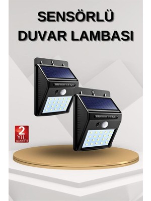 Zero Land Kmrsfres Solar Sensörlü Duvar Lambası Bahçe Lamba 20 LED Işık