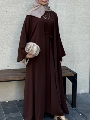 Klasik Krep Ikili Abaya Takım
