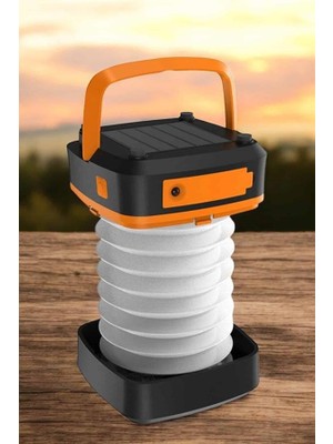 Die Grup Güneş Enerjili LED Lamba Kamp Lambası Katlanabilir Lamba USB Şarjlı