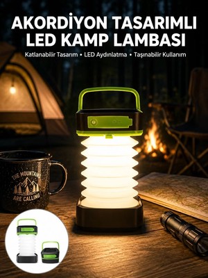 Die Grup Katlanabilir Kamp Lambası Akordiyon Lamba Şarjlı 3 Kademeli Solar Yeni Nesil