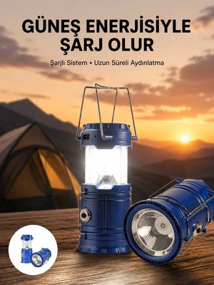 Die Grup Kamp Feneri Şarj Edilebilir Güneş Enerjili Işıldak USB Şarjlı