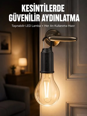 Die Grup Şarjlı Aydınlatma Ampul Tasarımlı Ambians Işık Askılı Kamp Lambası