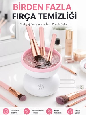 Die Grup Elektrikli Makyaj Fırçası Temizleyici USB ile Çalışan Otomatik Fırça Yıkama Makinesi Yeni Nesil
