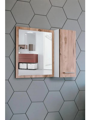 Nurcelant Aynalı Banyo Dolabı Üst Modül 80 cm
