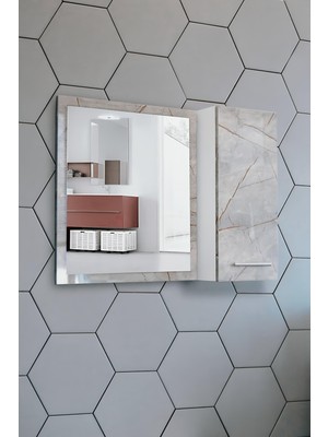 Nurcelant Aynalı Banyo Dolabı 80 cm Üst Modül Lagina