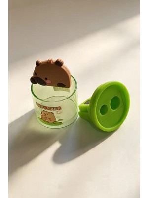 Glanart Capybara Figürlü Çift Bıçaklı Hazneli Kalemtraş 1 Adet