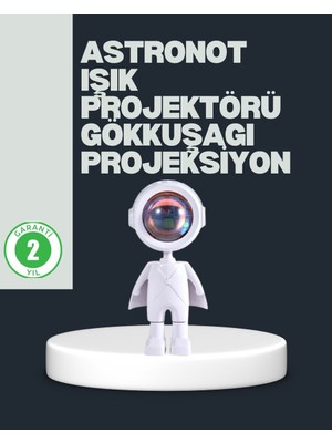 Hace Bazaar Astronot Tasarımlı Gün Batımı Efektli Şarjlı LED Lamba - HCB1235463-9910