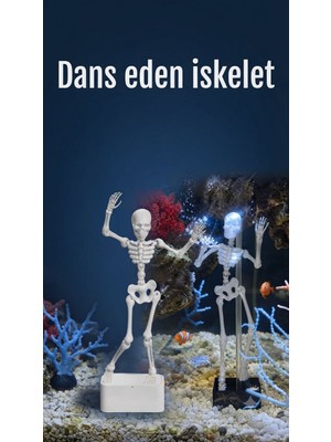 Alpin Dans Eden Iskelet Akvaryum Süsü - Baloncuklarla Hareket Eden Eğlenceli  Akvaryum Dekorasyonu
