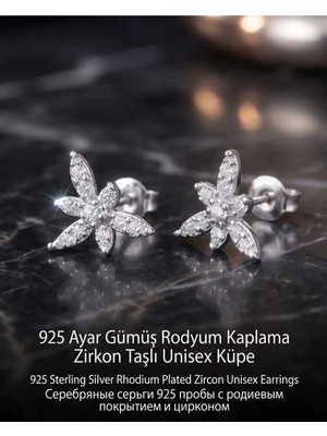 Begonia Accessories 927 Ayar Gümüş Rodyum Kaplama Zirkon Taşlı Minimal Halka ve Çivi Küpe Kadın Lüks Tasarım Şık Günlük Kullanım Gümüş Küpe ÇEŞITLERI-108-4E