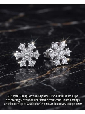 Begonia Accessories 930 Ayar Gümüş Rodyum Kaplama Zirkon Taşlı Minimal Halka ve Çivi Küpe Kadın Lüks Tasarım Şık Günlük Kullanım Gümüş Küpe ÇEŞITLERI-108-11D