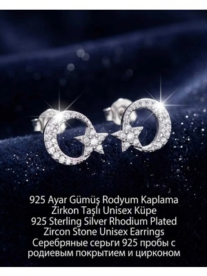 Begonia Accessories 929 Ayar Gümüş Rodyum Kaplama Zirkon Taşlı Minimal Halka ve Çivi Küpe Kadın Lüks Tasarım Şık Günlük Kullanım Gümüş Küpe ÇEŞITLERI-108-8A