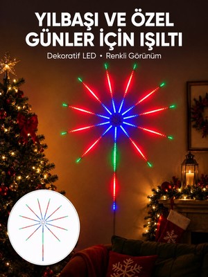 Hace Bazaar Akıllı Rgb LED Havai Fişeek Duvar Lambası Kumandalı ve Uygulama Kontrollü Yeni  - HCB1233860-5