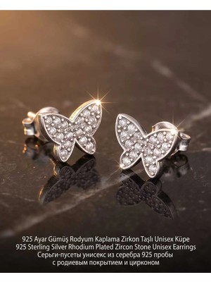 Begonia Accessories 928 Ayar Gümüş Rodyum Kaplama Zirkon Taşlı Minimal Halka ve Çivi Küpe Kadın Lüks Tasarım Şık Günlük Kullanım Gümüş Küpe ÇEŞITLERI-108-7E
