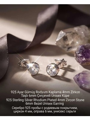 Begonia Accessories 926 Ayar Gümüş Rodyum Kaplama Zirkon Taşlı Minimal Halka ve Çivi Küpe Kadın Lüks Tasarım Şık Günlük Kullanım Gümüş Küpe ÇEŞITLERI-108-3E