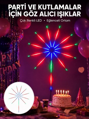 Hace Bazaar Rgb LED Duvar Dekoru Sökülebilir Kollu Havai Fişeek Işık Sistemi Yeni Nesil - HCB1231265-3559