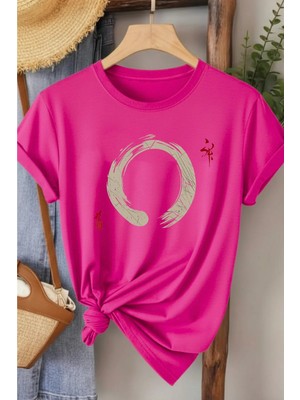 L'eivor Karma Sembol Baskılı Kadın Pamuk T-Shirt