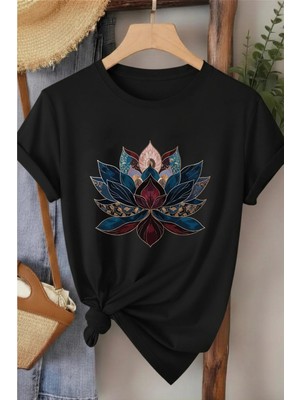 L'eivor Lotus Çiçeği Özel Tasarım Baskılı Kadın T-Shirt