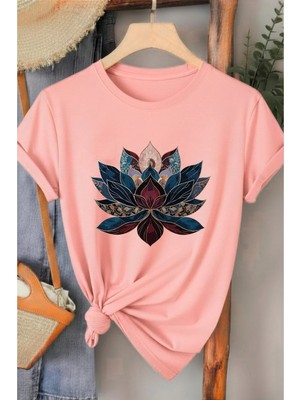 L'eivor Lotus Çiçeği Özel Tasarım Baskılı Kadın T-Shirt