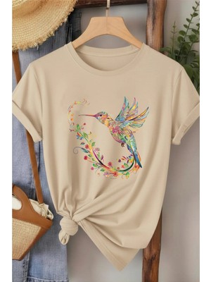 L'eivor Sinek Kuşu Özel Tasarım Baskılı Kadın T-Shirt