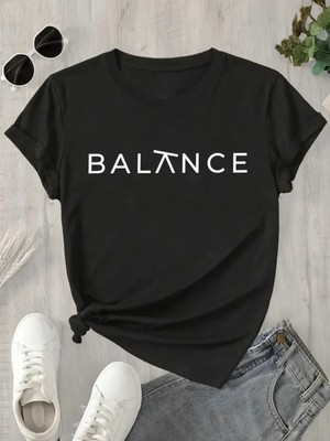 L'eivor Balance Yeni Tasarım Baskılı Kadın Pamuk T-Shirt