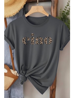 L'eivor Ciao Leopar Desen Baskılı Kadın T-Shirt