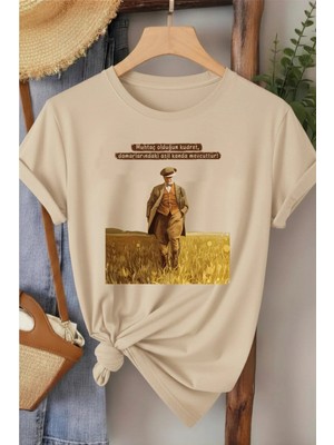 L'eivor Atatürk Gençliğe Hitabe Baskılı Kadın %100 Pamuk T-Shirt