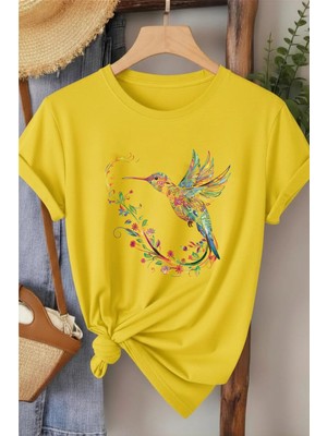 L'eivor Sinek Kuşu Özel Tasarım Baskılı Kadın T-Shirt