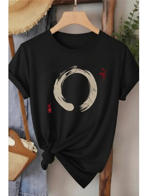 L'eivor Karma Sembol Baskılı Kadın Pamuk T-Shirt