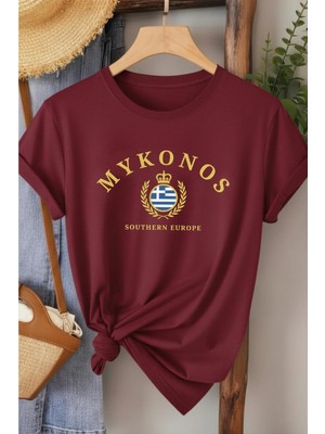 L'eivor Mykonos Baskılı Pamuk Kadın Tişört