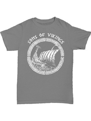 L'eivor Sons Of Vikings Baskılı Pamuk T-Shirt