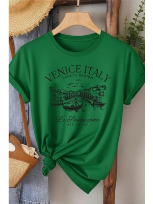 L'eivor Venice Italy Baskılı Kadın T-Shirt