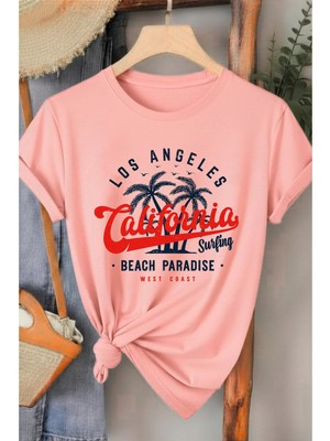 L'eivor California Beach Paradise Baskılı Kadın T-Shirt
