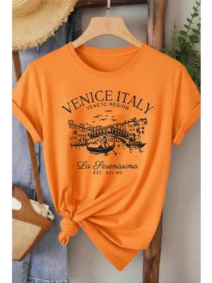 L'eivor Venice Italy Baskılı Kadın T-Shirt