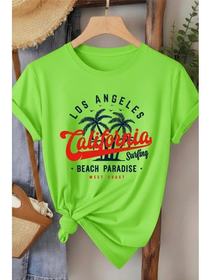 L'eivor California Beach Paradise Baskılı Kadın T-Shirt