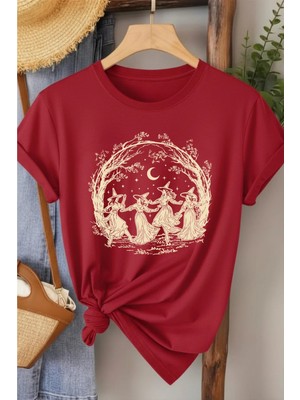 L'eivor Cadılar Birliği Baskılı Kadın Pamuk T-Shirt