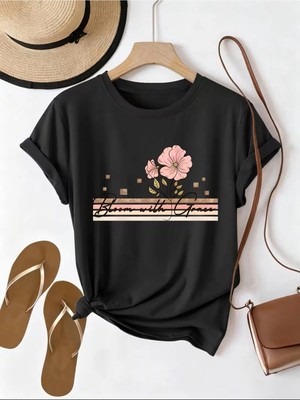L'eivor Bloom With Grace Çiçek Baskılı Pamuk Kadın Tişört