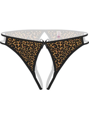 Aesco Ağı Açık Leopar Desenli Fantezi Külot String