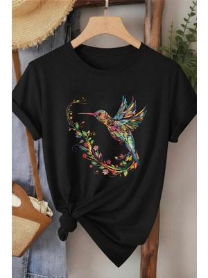 L'eivor Sinek Kuşu Özel Tasarım Baskılı Kadın T-Shirt