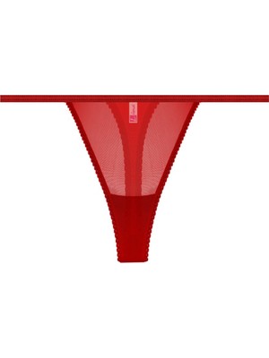 Aesco Transparan Kırmızı Kadın Fantezi String Tanga