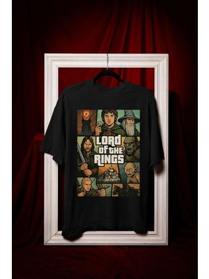 L'eivor Lord Of The Rings Gta Tasarım Baskılı Siyah Pamuk T-Shirt