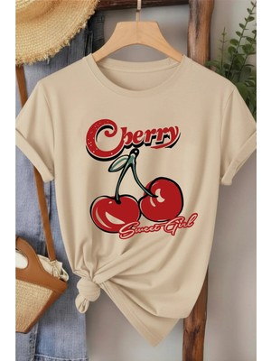 L'eivor Cherry Sweat Girl Baskılı Kadın T-Shirt