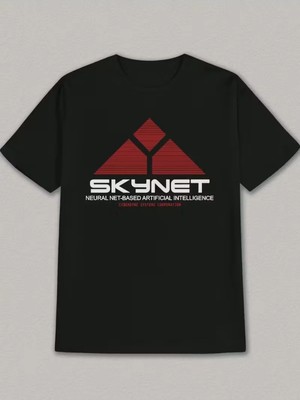 L'eivor Skynet Terminatör Baskılı Pamuk T-Shirt